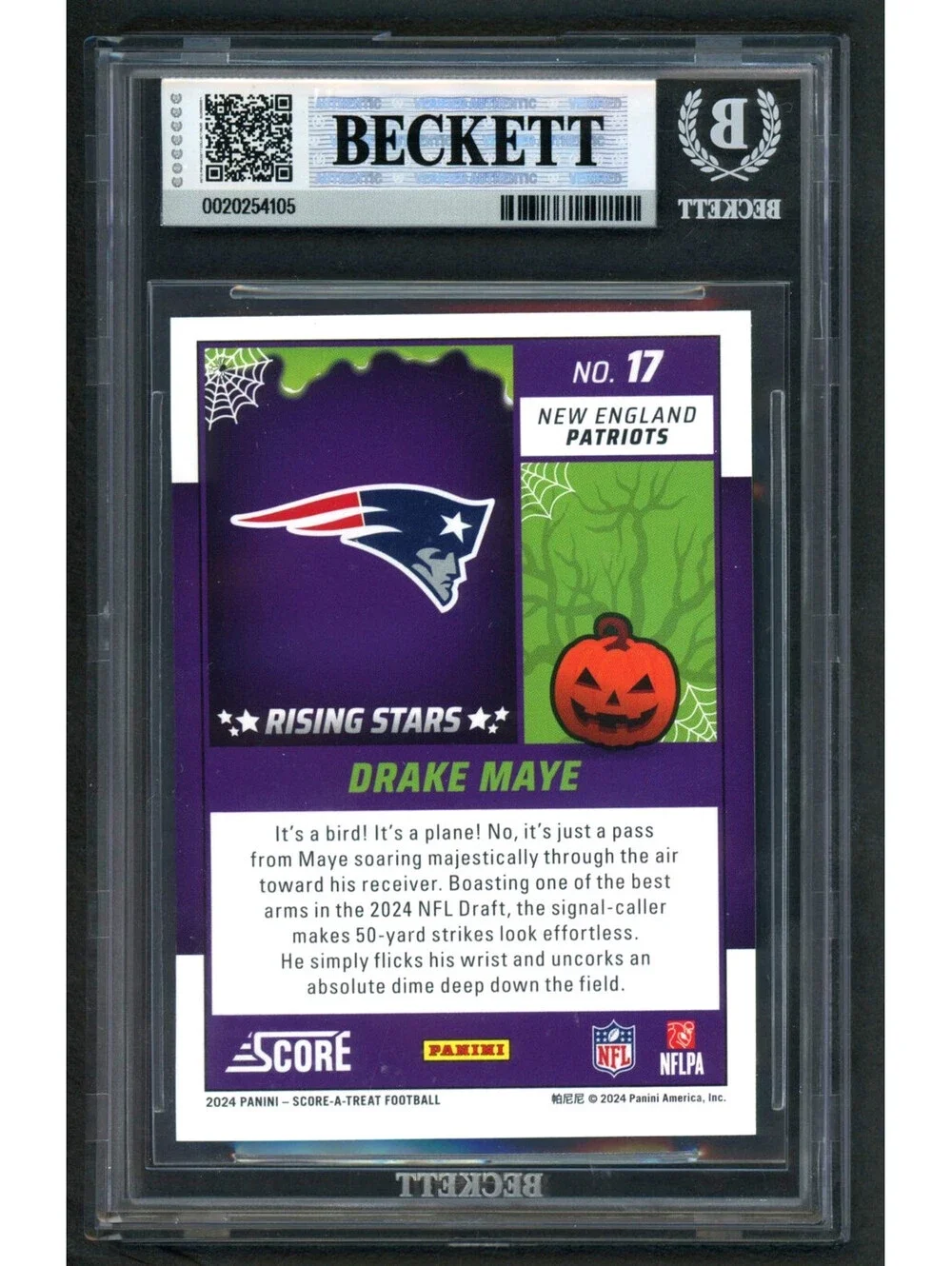 2024 Score Halloween #17 DRAKE MAYE Rising Stars Green Bats Rookie (RC) BGS 9